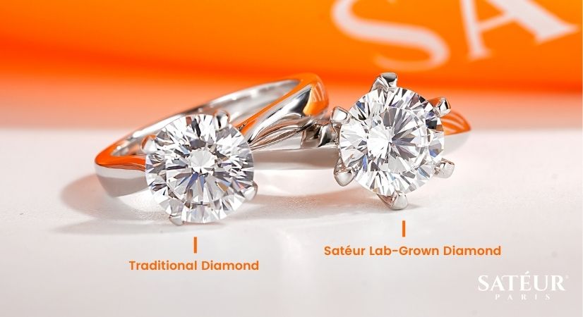Sateur Lab ダイヤモンド vs 従来のダイヤモンド