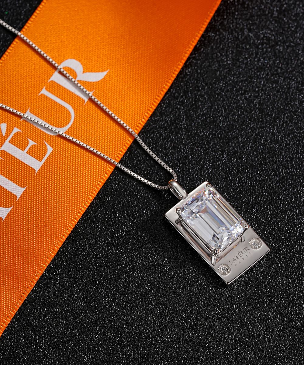 A Luxury Looking Square Birthstone Pendant Chain Necklace With Party Ware  Necklace at Rs 24920, Diamond Necklace in Surat